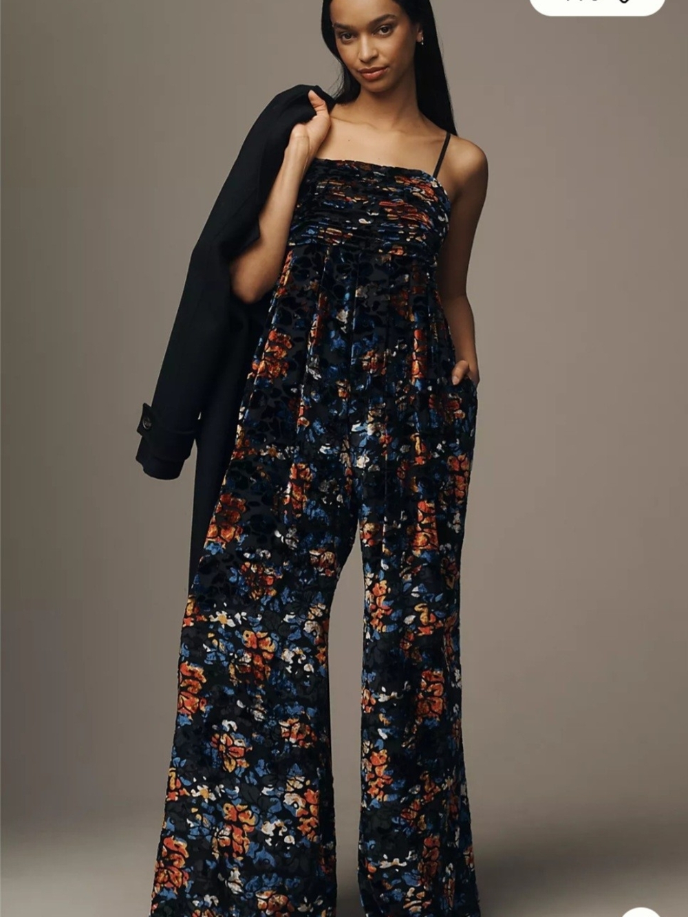 Hutch From Anthropologie Wide Leg Velour Jumpsuit 🌸 Size L